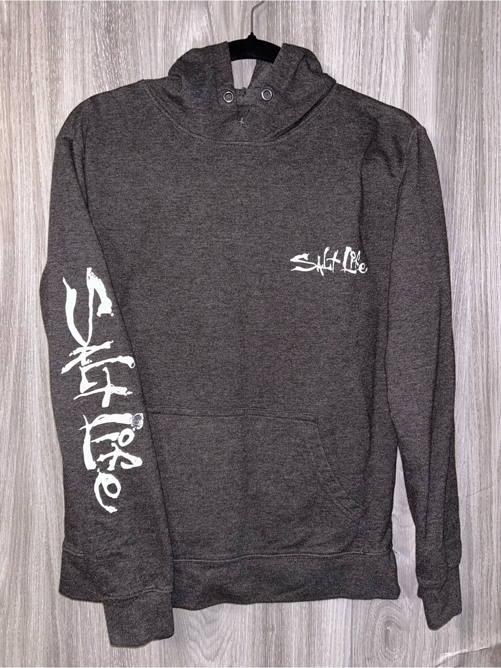 Salt Life Dark Gray Logo Graphic Pullover Hoodie Sweatshirt Small